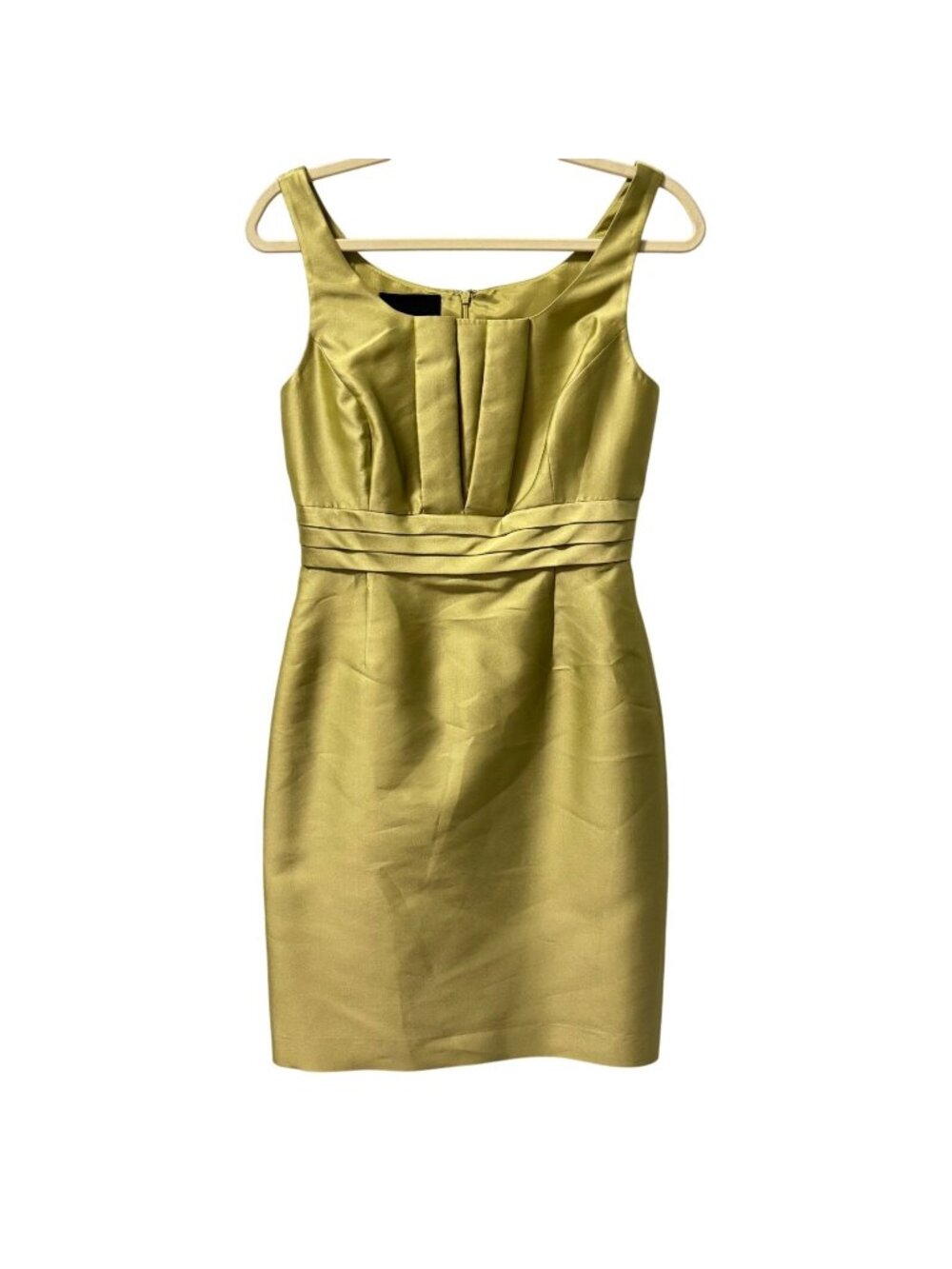 Carlisle  Sleeveless Pleated Front  Sheath Dress Lime Green Size 8 Dress